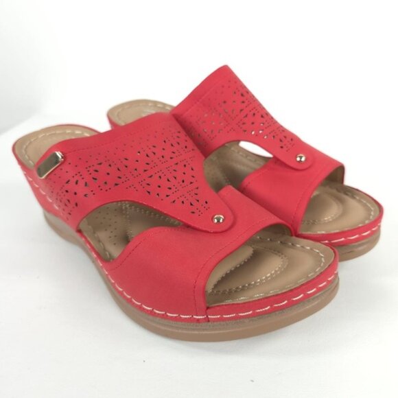 NWOT SHIBEVER Low Comfortable Wedge Platform Sandal Open stow Slip On Sz 39 US 8 - Picture 10 of 16